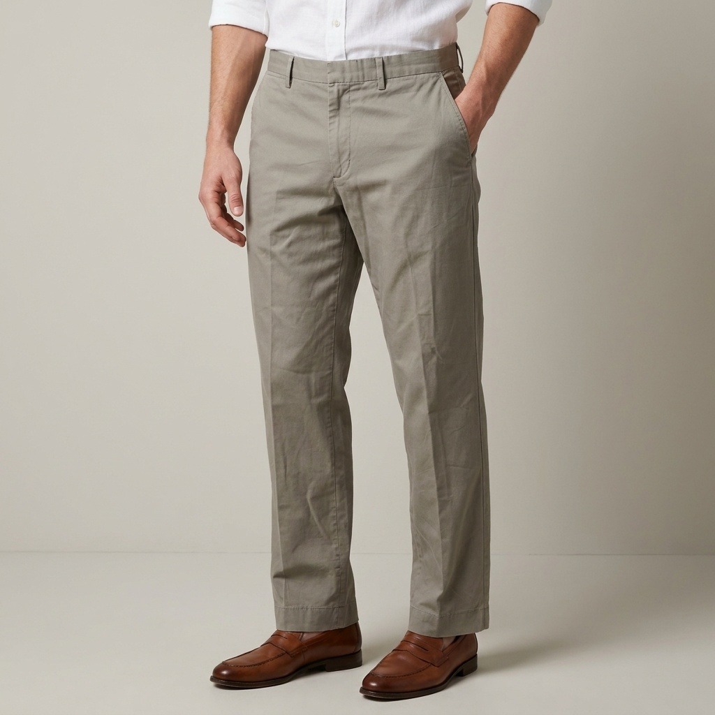 Burberry London Mens Khaki Cotton Stretch Chino Pants Straight Leg Size 32r